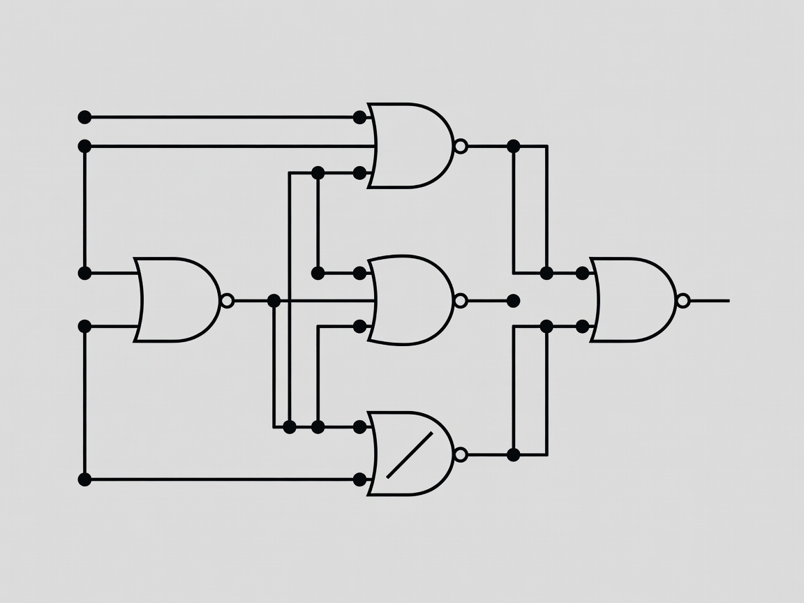 Block diagram illustrating interconnected AND, OR, and XOR logic gates